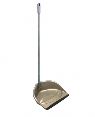 DUST PAN WITH RUBBER TIP AND FOLDING HANDLE 