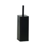 PLASTIC SQUARE TOILET BRUSH BLACK WITH HOLDER