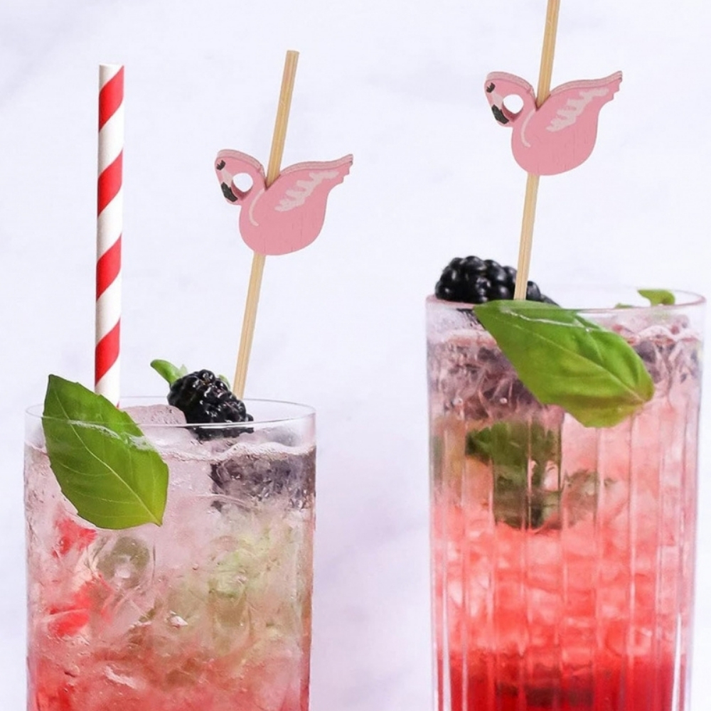 38.19.62.B_C BAMBOO ΚΑΛΑΜΑΚΙΑ ΦΛΑΜΙΝΓΚΟ DOLPHIN ΓΙΑ COCΚTAIL – 100 ΤΕΜ