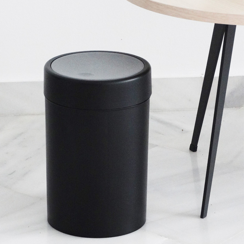 decoswing-standard-black4 Κάδος ανακύκλωσης 36lt DECO SWING στρογγυλός