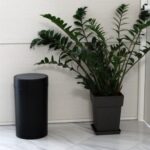 BLACK GARBAGE BIN DECO WITH SWING LID